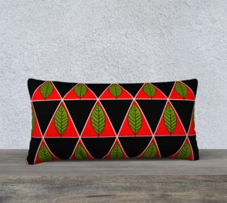 Leaves on Triangles Black Pillow 24X12 190204D preview