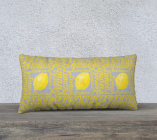 Lemon Typographic on Gray Pillow 24X12 190209D preview