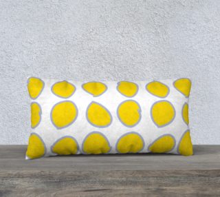 Yellow Free Style Circle on White Pillow 24X12 190204F preview