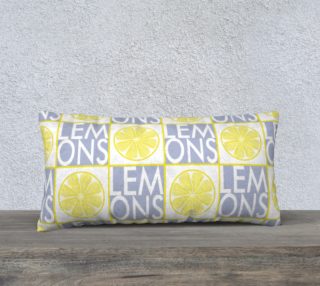 Lemon Checks on Gray Pillow 24X12 190209I preview