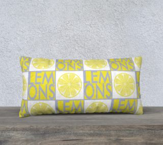Lemon Checks on Yellow Pillow 24X12 190209H preview