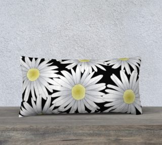 Daisies on Black Pillow 24X12 190214A preview