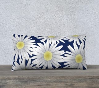 Daisies on Blue Pillow 24X12 190214F preview