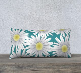 Daisies on Teal Pillow 24X12 190214I preview