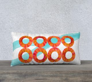 Orange and Aqua Circles Pillow 24X12 170317 preview