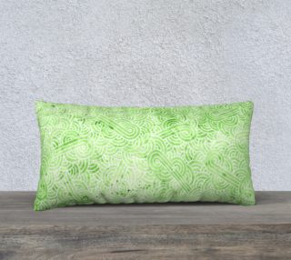Greenery and white swirls doodles 24 x 12 Pillow Case preview