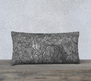 Grey and black swirls doodles 24 x 12 Pillow Case aperçu
