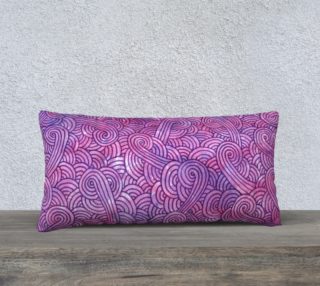 Neon purple and pink swirls doodles 24 x 12 Pillow Case preview