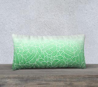 Ombre green and white swirls doodles 24 x 12 Pillow Case preview