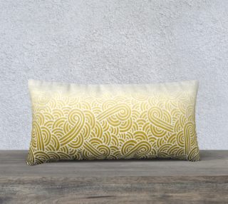 Ombre yellow and white swirls doodles 24 x 12 Pillow Case preview