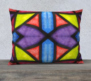 Bold Stained Glass 26inX20in Pillow Case preview
