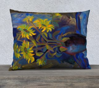 Aperçu de Sunflowers on blue background