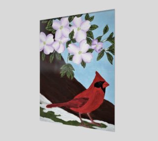 Cardinal and Dogwood Tree preview