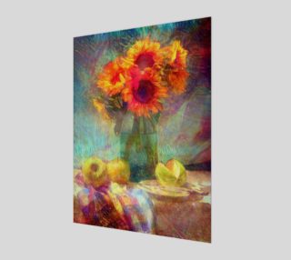 Sunflower still life painting preview