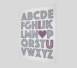 Grey & Purple ABCs I Love You Baby's Nursery Decor Gray preview