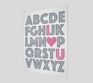 Grey & Pink ABCs I Love You Baby's Nursery Decor Gray preview