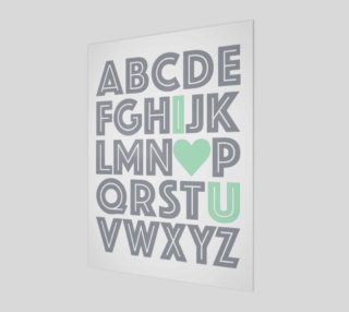 ABCs I Love You  Grey & Mint Green Baby's Nursery Decor Gray preview