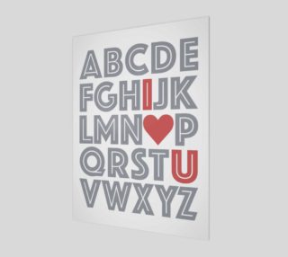 ABCs I Love You  Grey & Red Baby's Nursery Decor Gray preview