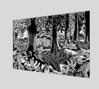 Landscape Art Print Black & White Forest Print on Wood preview