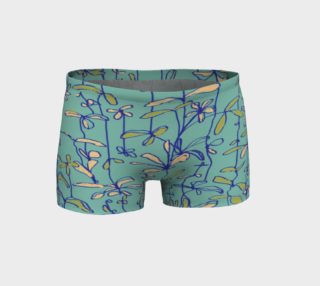 Peach Flower Teal Boy Shorts preview