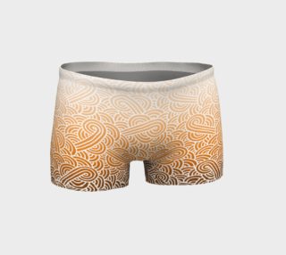 Ombre orange and white swirls doodles Shorts preview