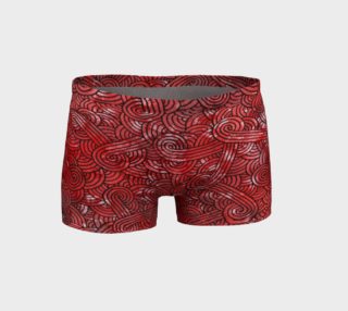 Red and black swirls doodles Shorts preview