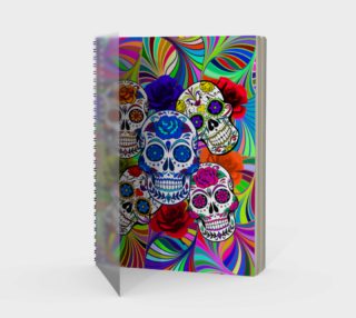 Sugar Skulls Circular Colorful Geometric Abstract Spiral Notebook preview