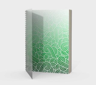 Ombré green and white swirls doodles Spiral Notebook preview