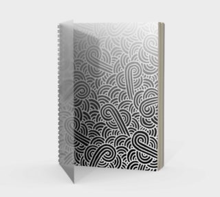 Ombré black and white swirls doodles Spiral Notebook preview
