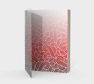Ombré red and white swirls doodles Spiral Notebook preview