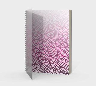 Gradient pink and white swirls doodles Spiral Notebook preview