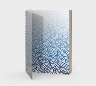 Gradient blue and white swirls doodles Spiral Notebook aperçu