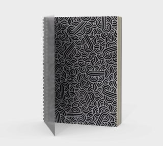 Faux silver and black swirls doodles Spiral Notebook preview