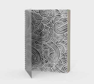Grey and white swirls doodles Spiral Notebook preview