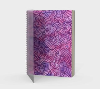 Neon purple and pink swirls doodles Spiral Notebook preview