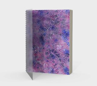 Purple and faux silver swirls doodles Spiral Notebook preview