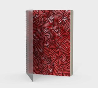 Red and black swirls doodles Spiral Notebook preview