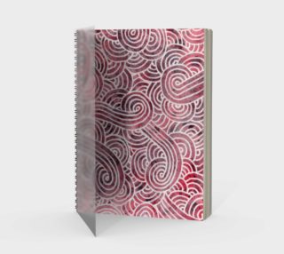 Red and white swirls doodles Spiral Notebook aperçu