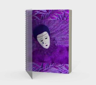Purple Festival Sad Clown Mask Spiral Notebook aperçu