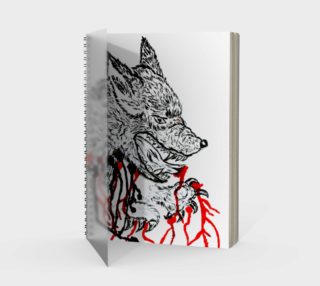 Angry wolf with red preview