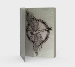 Dragonfly on Gin Washi Japanese Paper Spiral Notebook preview