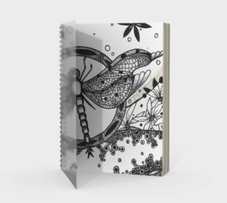 Dragonfly Shades of Gray Spiral Notebook preview