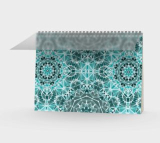Turquoise & Gray Kaleidoscope Spiral Notebook - Landscape preview
