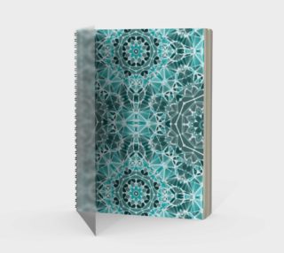 Turquoise & Gray Kaleidoscope Spiral Notebook - Portrait preview