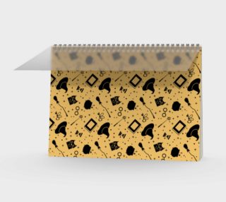 Magic symbols yellow spiral notebook preview