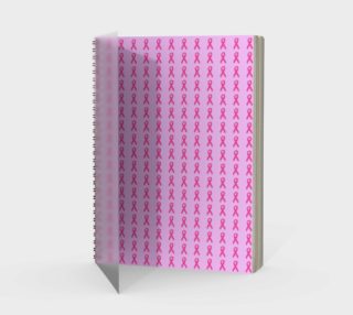 Aperçu de Dark Pink Ribbons on Light Pink Spiral Notebook
