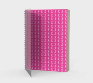 Aperçu de Light Pink Ribbons on Dark Pink Spiral Notebook