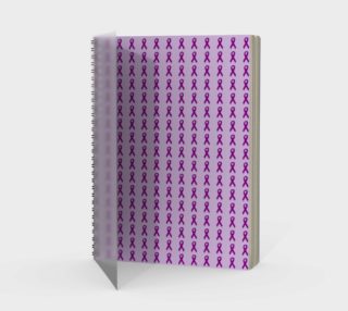 Aperçu de Dark Purple Ribbons on Light Purple Spiral Notebook