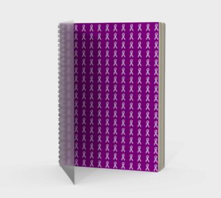 Aperçu de Light Purple Ribbons on Dark Purple Spiral Notebook