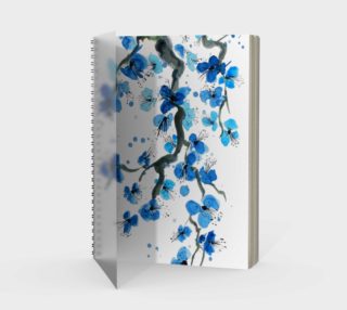 Blue Japanese Blossoms Spiral Notebook preview
